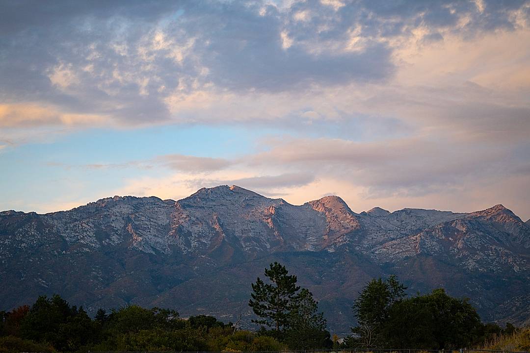 Epic views of lone peak from the alpine side, and a nice sunset sky 