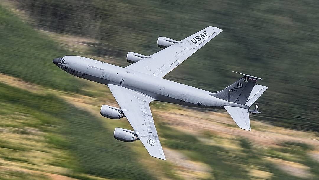KC-135 low in the Welsh mountains 
