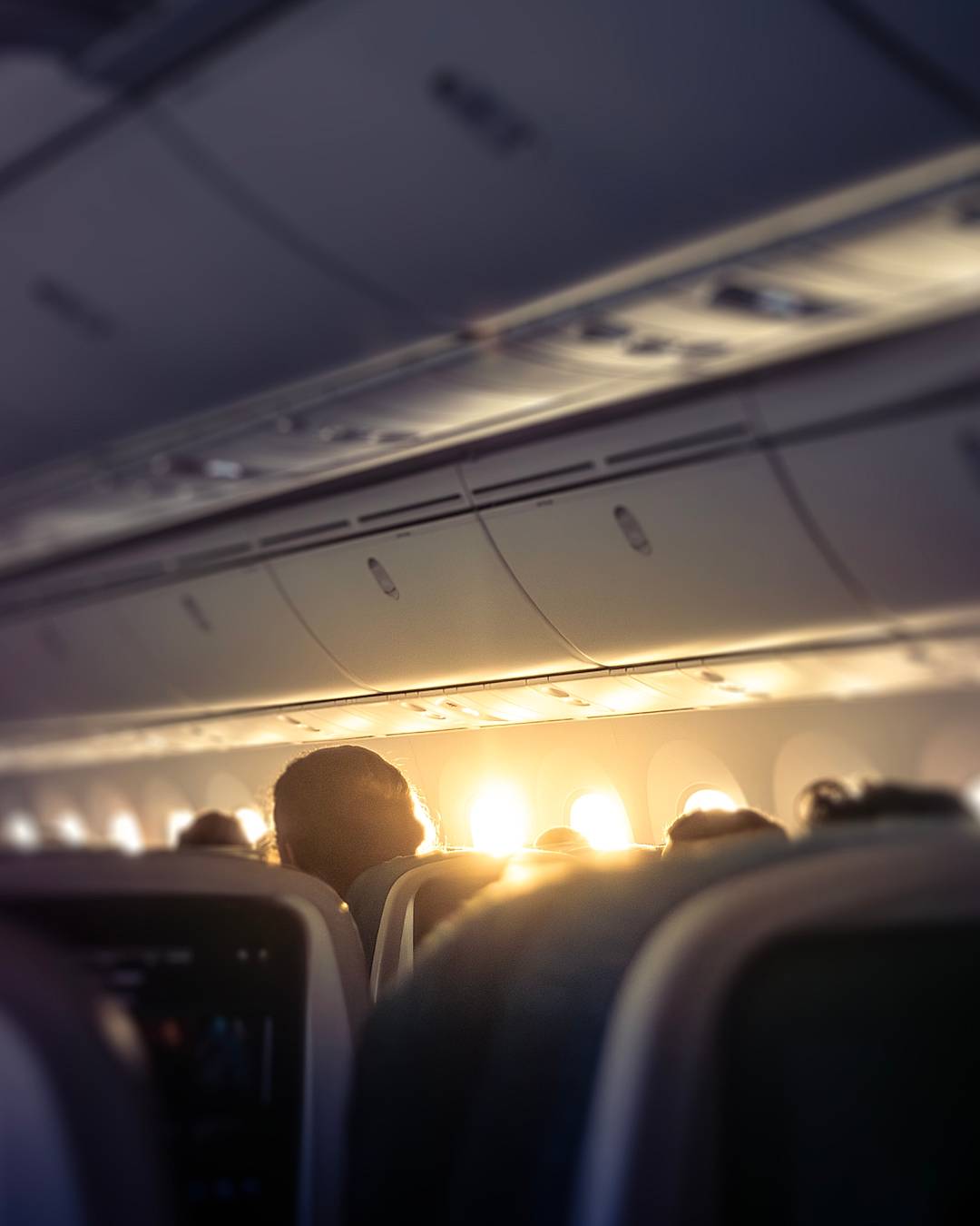 Cruising at golden hour. 

There’s nothing quite like the moment the sunset floods the cabin at 35,000 feet. Incredible views on board this Oman Air Boeing 787 Dreamliner.