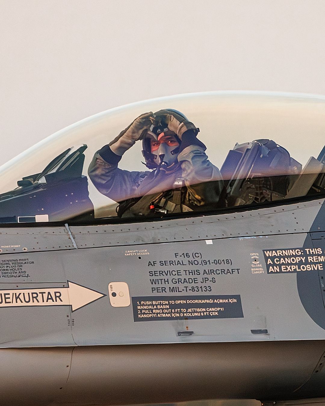 Turkish F16 pilot operating from Fairford on Exercise Ramstein Flag