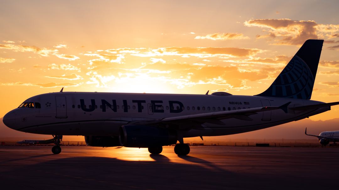 Airbus silhouette In a wonderful sunset