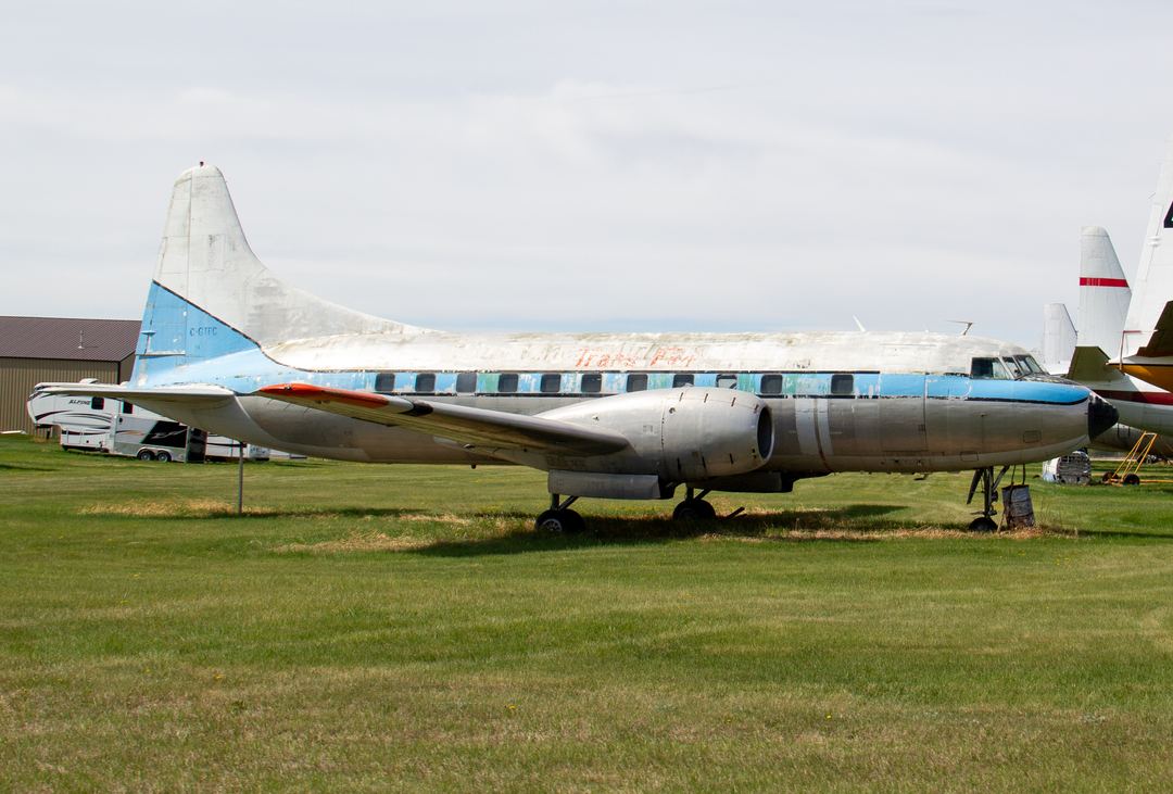 A Convair T-29B  spending the remainder of her life in the Red Deer bone yard.