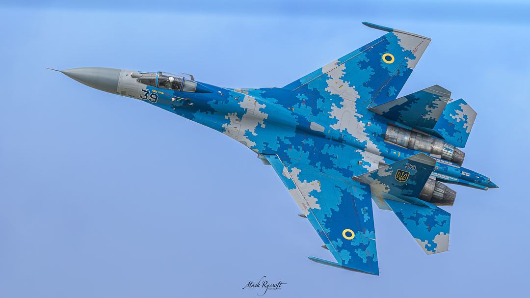 2019 RIAT and the Ukrainian Sukhoi Su-27 displaying on a nice dry bright day. 
