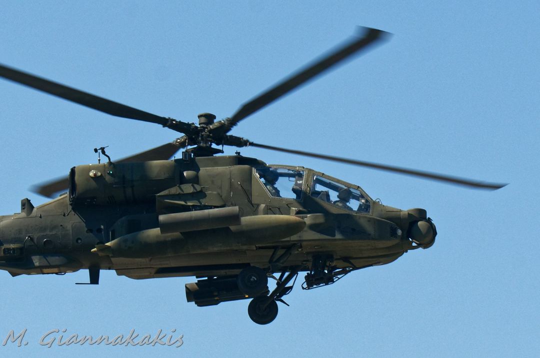 Απάτσι Δ του 2ου ΤΕΕΠ (χωρίς το ραντάρ Longbow)
.
Apache AH-64DHA from 2nd AHB  (without the Longbow radar)