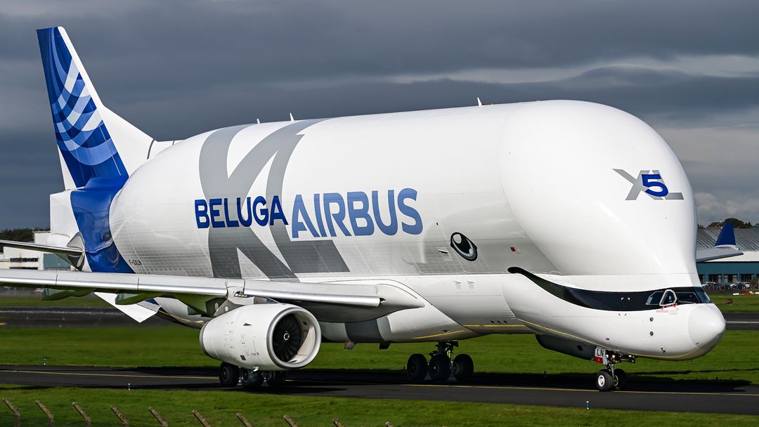 Airbus Transport International A330-743L going along the taxiway.