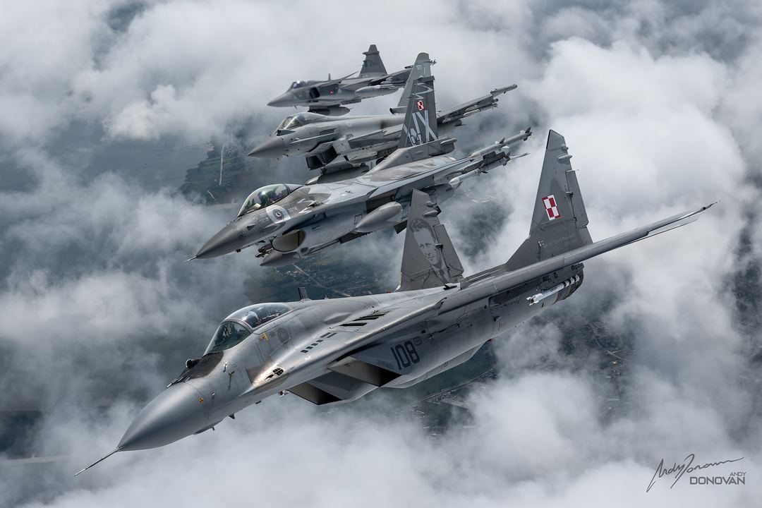 Border patrol - high in the skies over Poland last year with some of NATO’s finest.