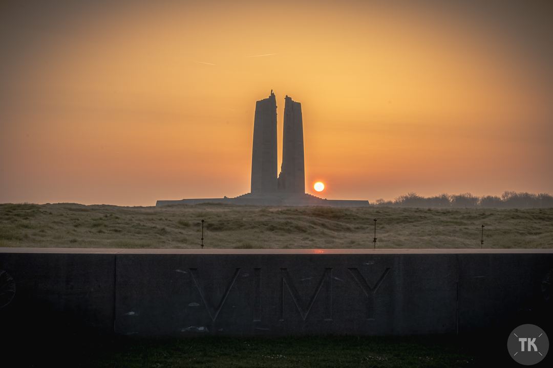 Sunrise at Canadian WW1 Memorial at Vimy, France
