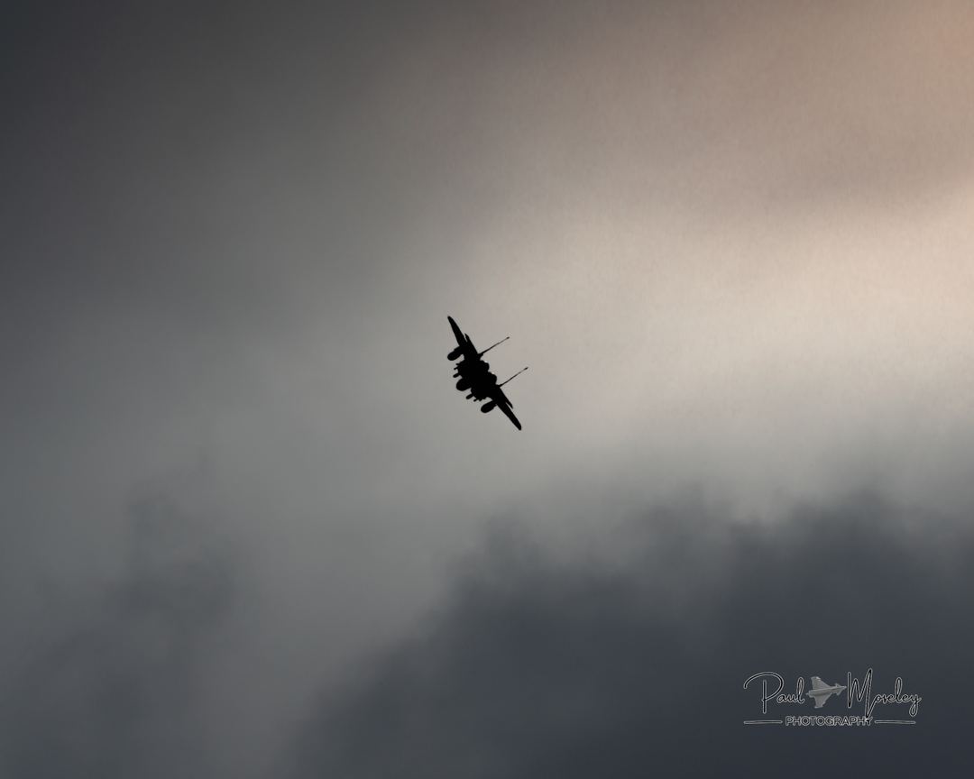 Saudi F15 SA  returning to RAF Waddington with a very moody cloud scape.