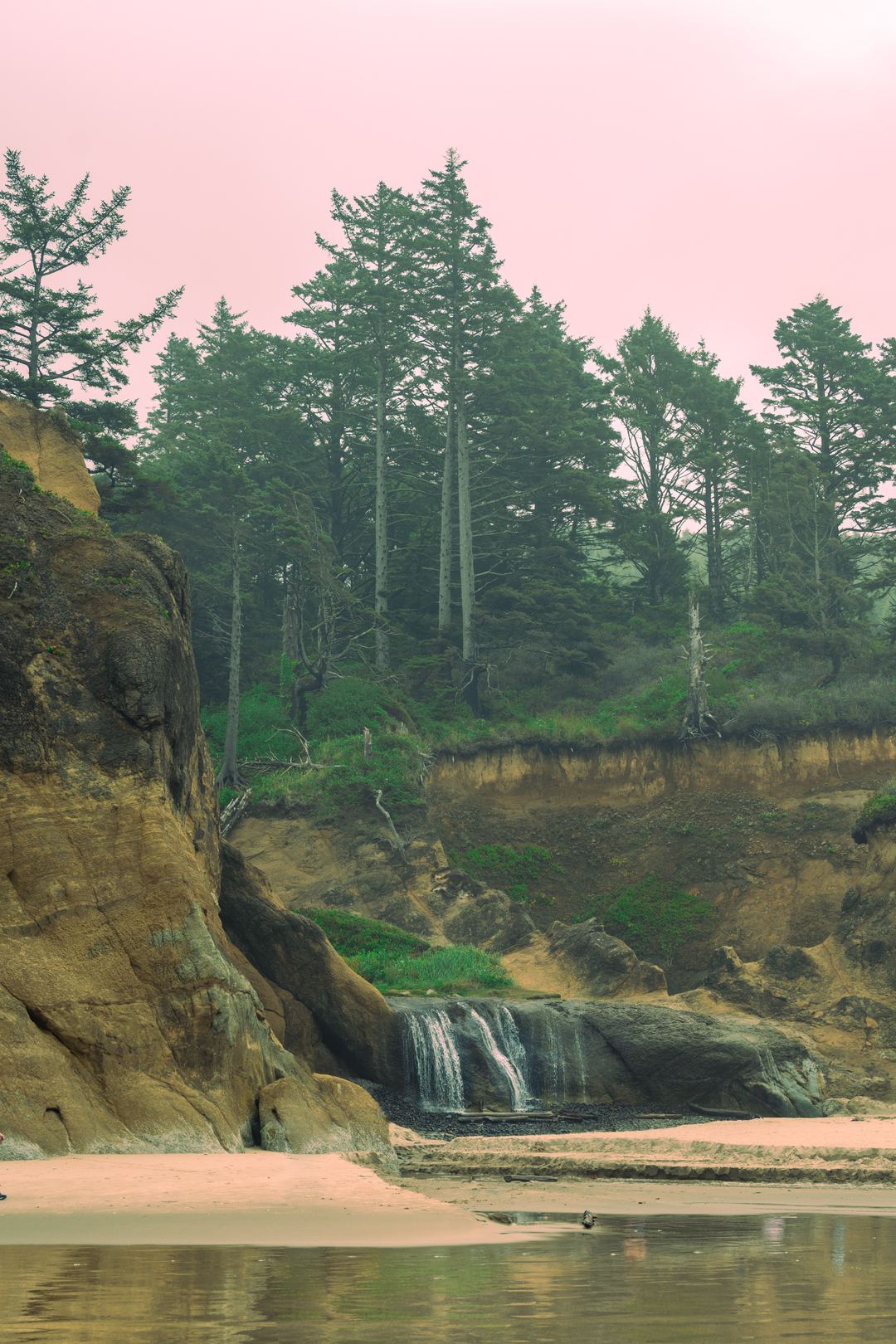 Beautiful foggy day on Arcadia beach, OR with lovely 70s temps and the sounds of the ocean birds and waves