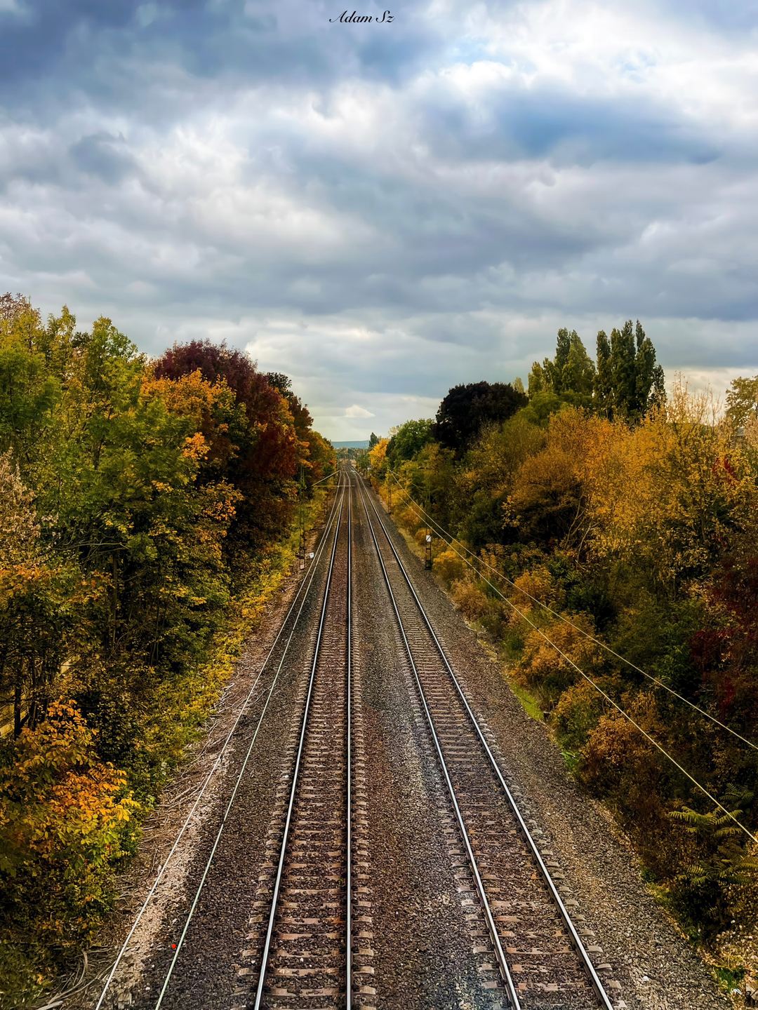 A railway in Budaörs, Hungary 
