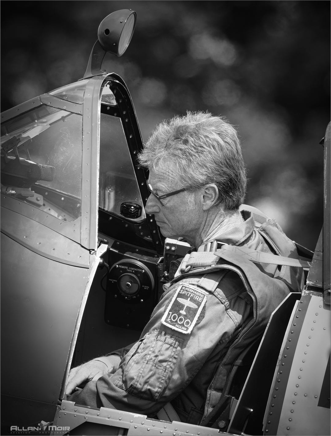Tony’Parky’Parkinson of Aero Legends contemplates the next sortie in his Spitfire.