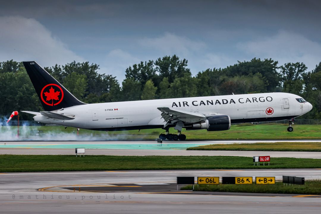 Air Canada Cargo B767 touchdown.
