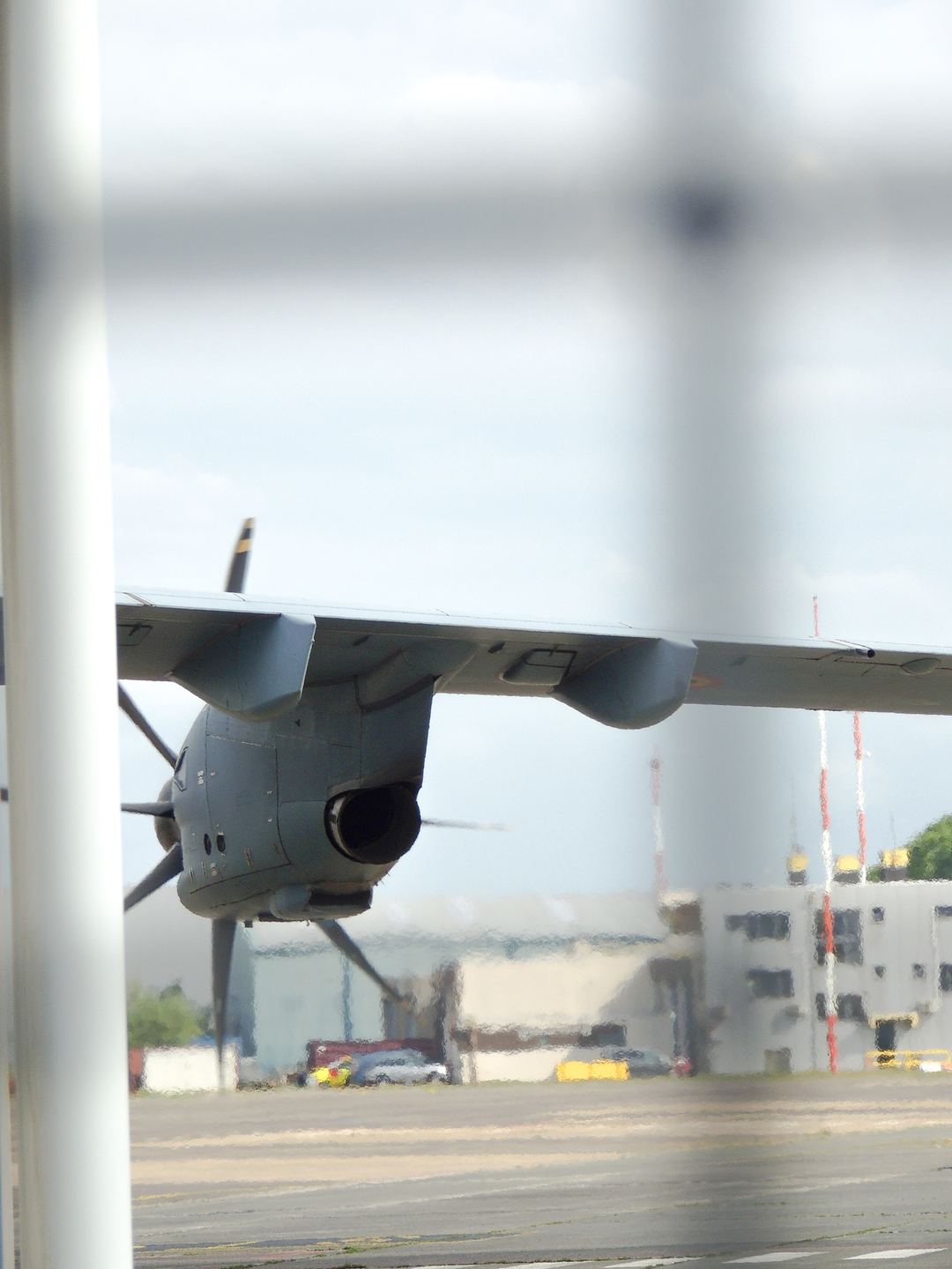 Engine of an belgian air force airbus A400 Atlas at antwerp international airport 