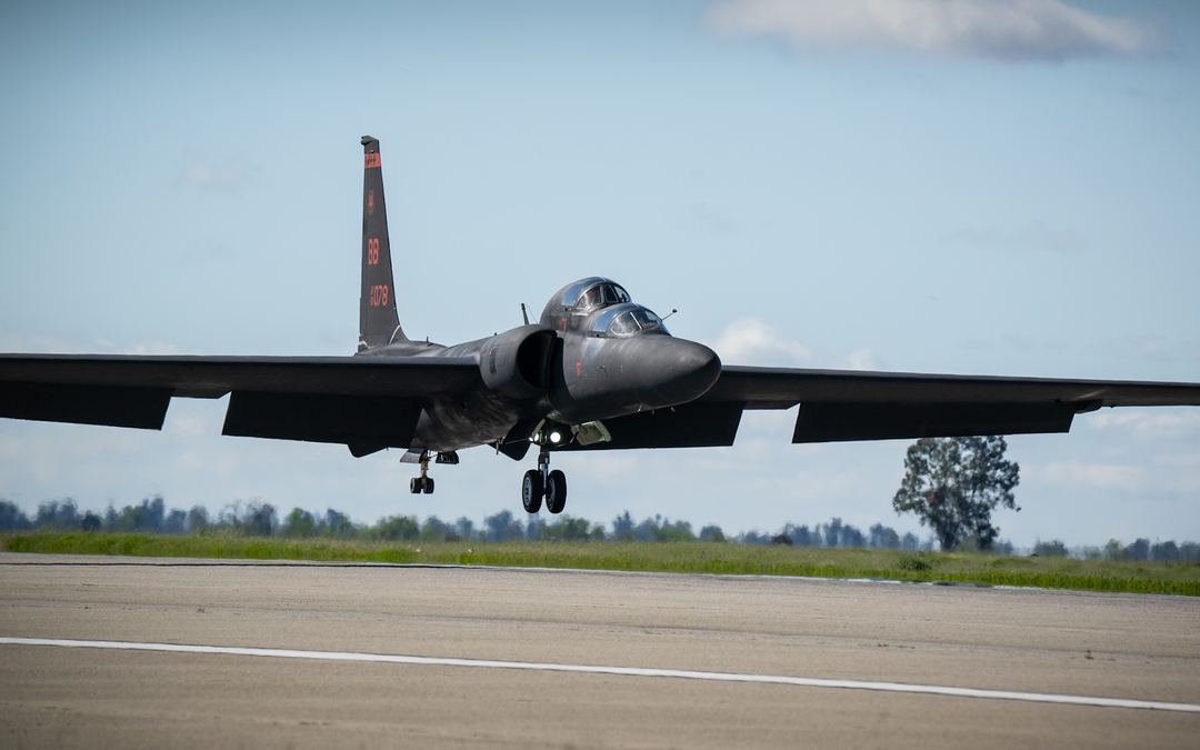 The family model U-2 about to touch down at Beale