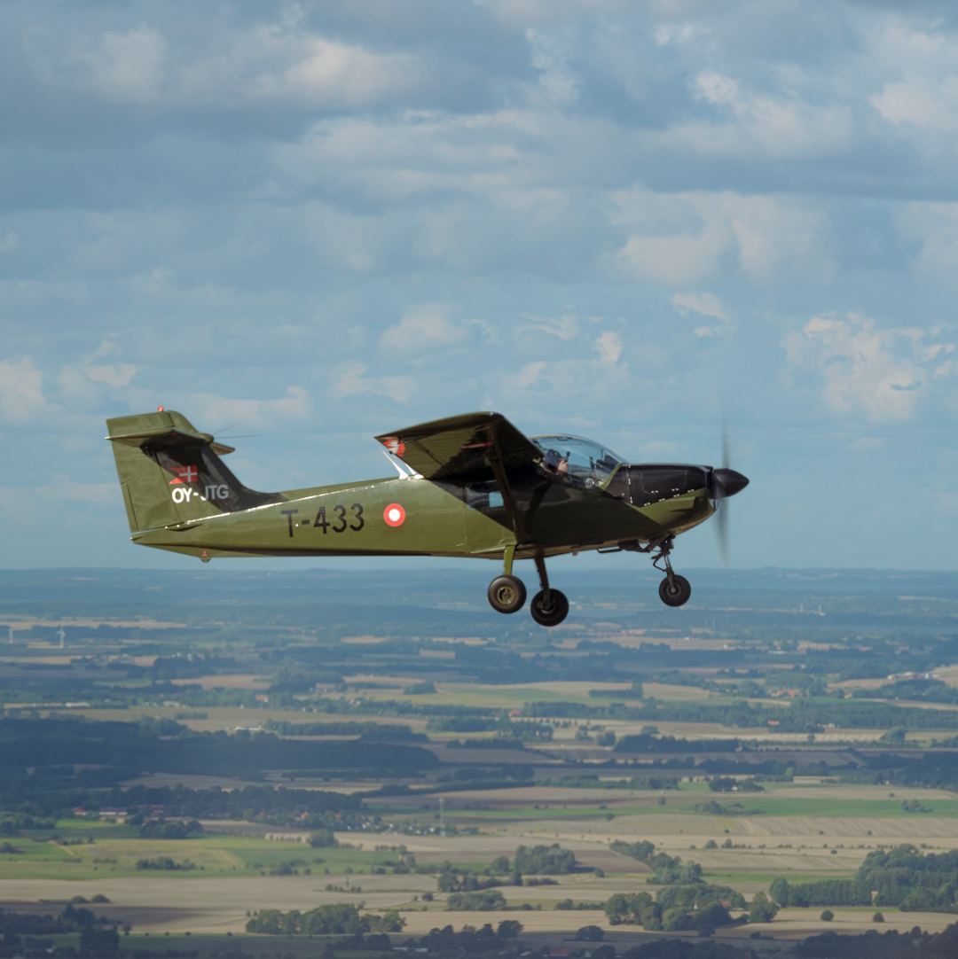 Lovely little trainer that has been training the north for quite some time now. 

Air to air with Danish historical military squadron