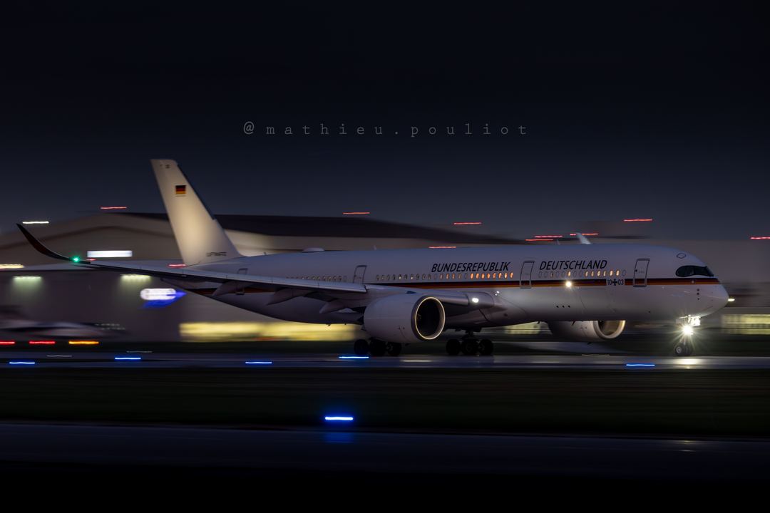 German Air Force A350 on the takeoff roll.