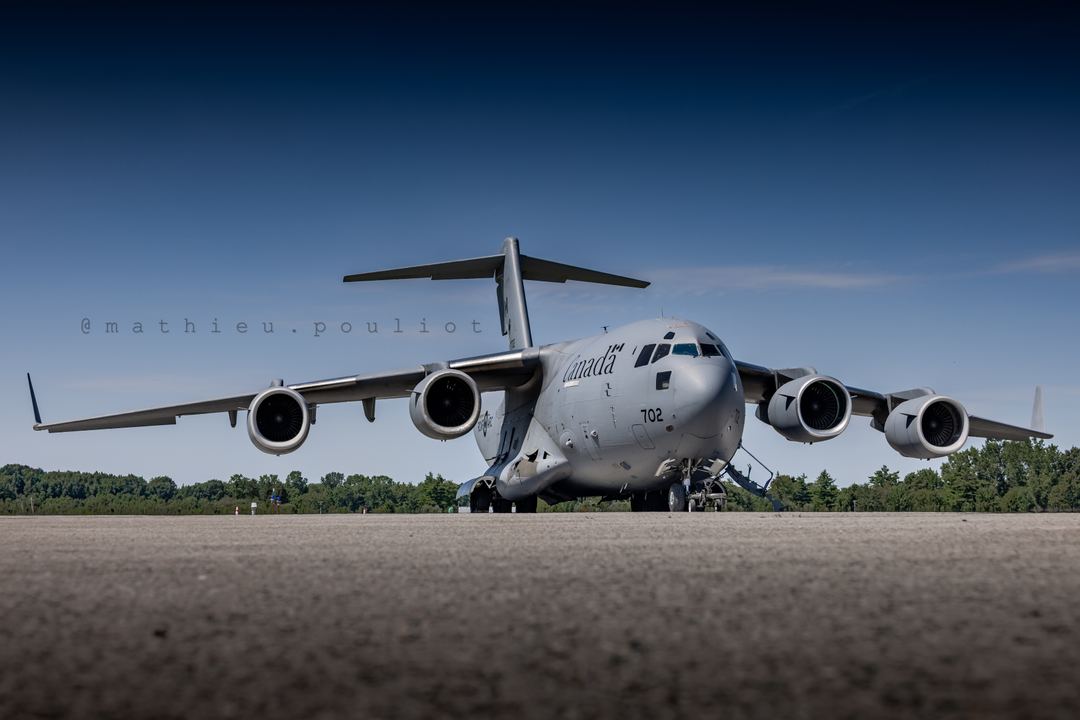 RCAF CC-177 parked at the end of RWY 09 for the static display at this year’s London Airshow.