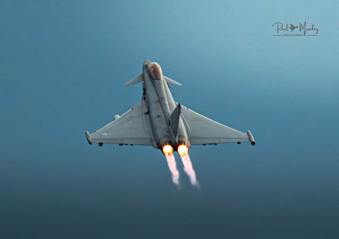 Workshop was a good refresher for me andf I went back and reworked a photo I had of a Typhoon PTO which was at the last of the evening ligh. 
Work flow - 
Goal wanted in closer
Correct - cropped in 
Light - altered all my blacks and whites, denoised. etc
Colour - moved the colurs to the blues as it was flat and warmed  it where the light was hitting the Typhoon.
Detail  - sharpened the details a little dehaze, texture and touch or clarity.
Masking -  added a rarial gradient to the top right for the natural direction of the light. and then added  a linear gradient at the bottom and darken a little to get some contrast to the sky, brushed the cockpit for light.