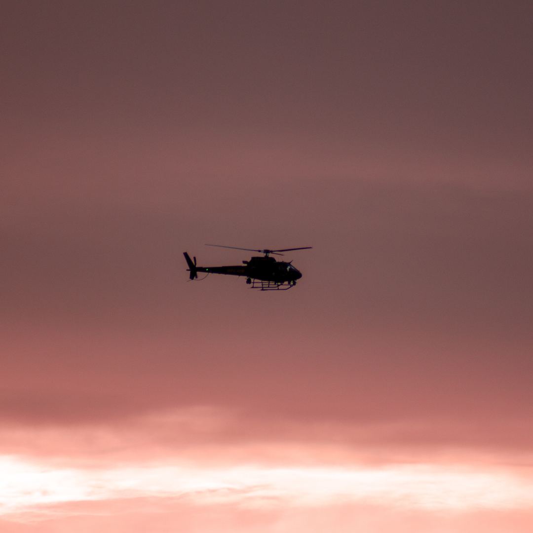 Calgary Police HAWKS helicopter patrolling around YYC International.