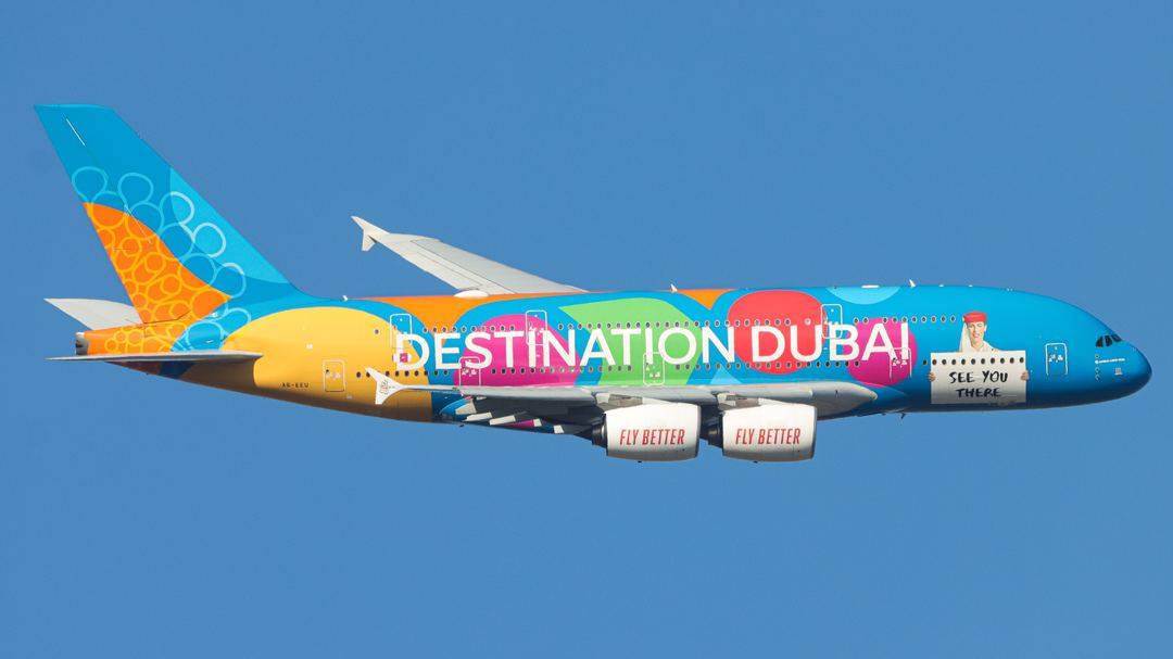 Emirates destination Dubai 
A6-EEU A380-800 