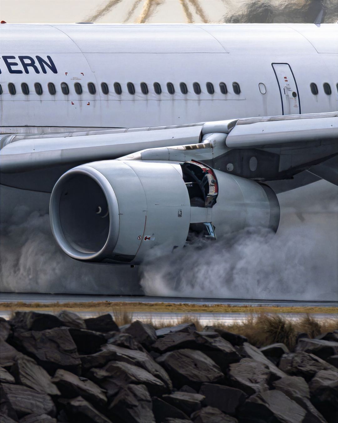 Reversers Green...Auto Break On... Decel... let's dry the runway
