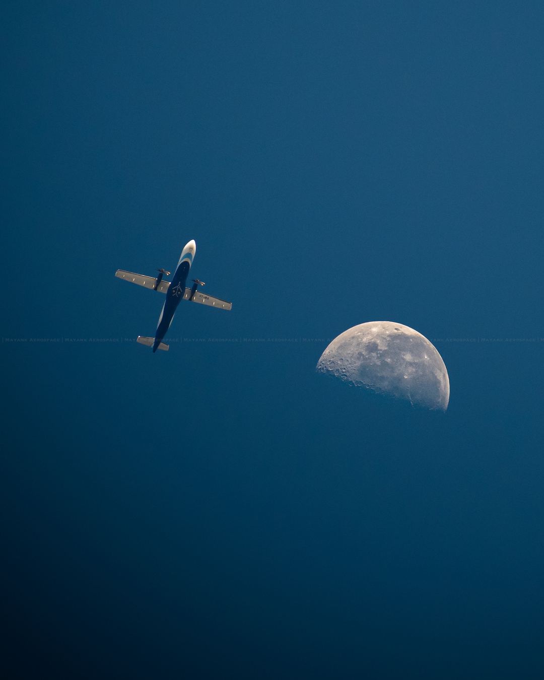 VT-IRA flies through the moon