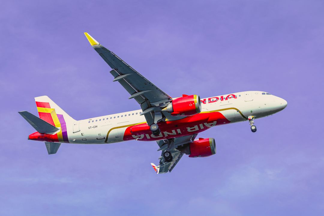 Air India A320 with fresh new  new livery landing at Kolkata. 