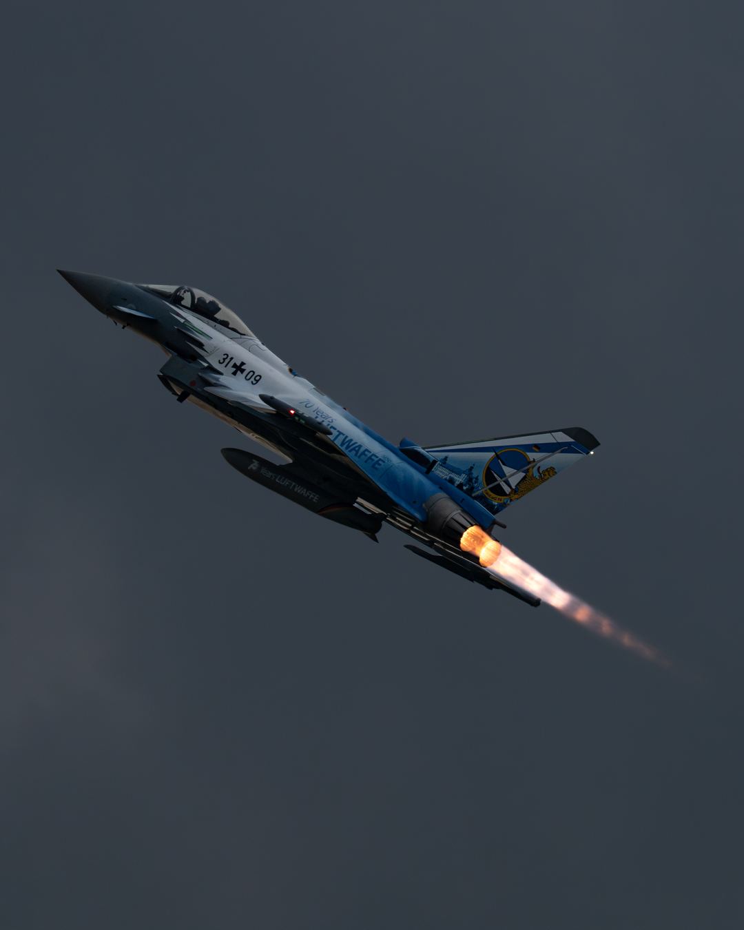 German Eurofighter during evening display at Antidotum Leszno