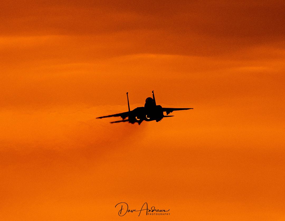 Not far away from sunset aircraft photos again!!

SJ F15 doing a low approach at RAF Lakenheath