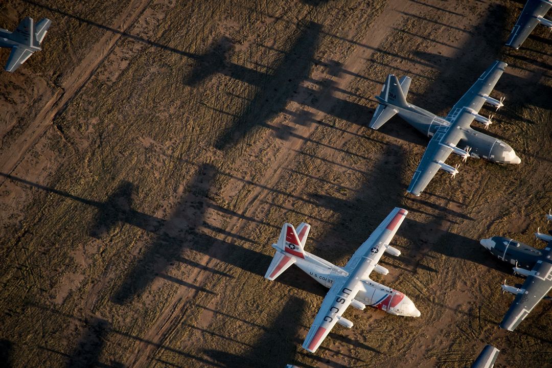 Hercs in the boneyard during a late afternoon flight back in 2018