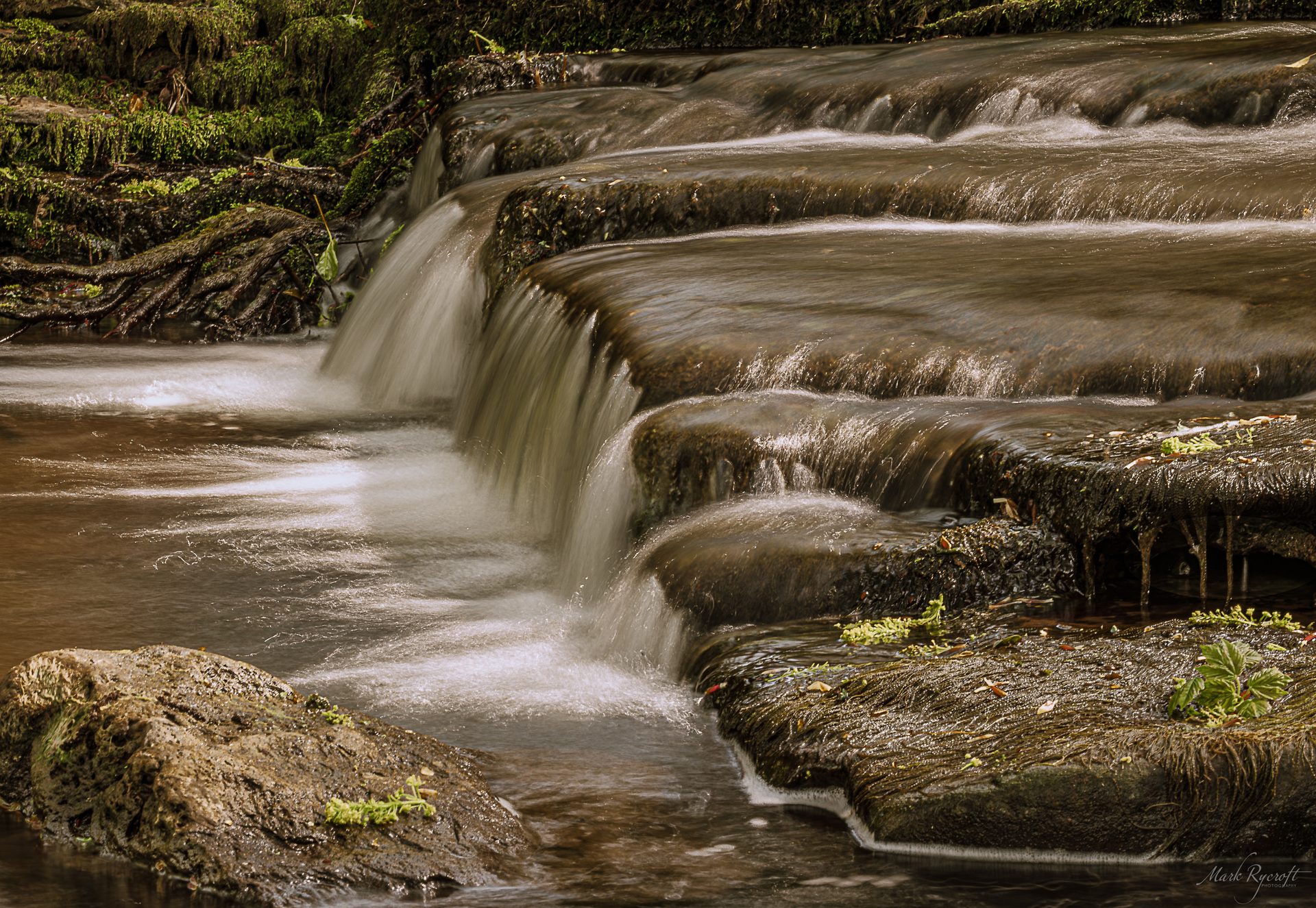 A small water cascade on Escley brook in Hereford. Taken with my new 105mm F2.8 lens.